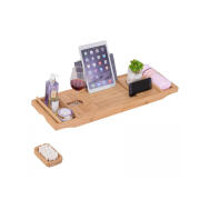 Πολυλειτουργικό Ράφι Μπανιέρας από Μπαμπού 73.5-108 x 23 x 6 cm Kleankin 834-200