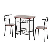 HOMCOM Σετ Μεταλλικό Οβάλ Τραπέζι 80 x 50 x 76 cm με 2 Καρέκλες 835-134