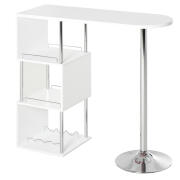 HOMCOM Ψηλό Τραπέζι για Μπαρ και Κουζίνα 3 Ράφια και Μπουκαλοθήκη Μοντέρνου Στυλ 835-300