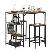 HOMCOM Σετ Μεταλλικό Ορθογώνιο Τραπέζι - Bar 109 x 60 x 100 cm με 2 Σκαμπό  835-338