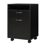 HOMCOM Ξύλινο Έπιπλο Γραφείου με 1 Συρτάρι και 1 Ντουλάπι 40 x 35 x 60 cm Χρώματος Μαύρο  836-027BK