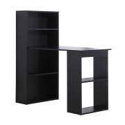 HOMCOM Ξύλινο Γραφείο με Βιβλιοθήκη 120 x 55 x 120 cm Χρώματος Μαύρο  836-069BK