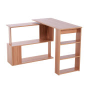 HOMCOM Πολυμορφικό Ξύλινο Γωνιακό Γραφείο με 5 Ράφια 140 x 120 x 78.2 cm  836-074