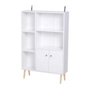 HOMCOM Ξύλινη Βιβλιοθήκη με 5 Ράφια και 1 Ντουλάπι 80 x 23.5 x 118 cm  836-114WT