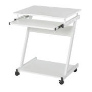 Homcom Τροχήλατο Μεταλλικό Γραφείο Υπολογιστή 60x48x73cm 836-293WT Λευκό