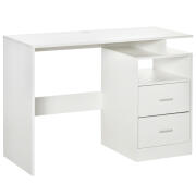 HOMCOM Γραφείο Η/Υ που εξοικονομεί χώρο για κρεβατοκάμαρα ή γραφείο σε ξύλο, 108x48x76 cm - Λευκό 836-467WT