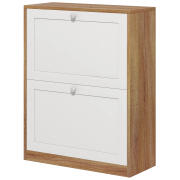 HOMCOM Παπουτσοθήκη με 3 ρυθμιζόμενα ράφια σε 2 επίπεδα για 12 ζευγάρια, σε μοριοσανίδα και MDF, 60x24,5x75,5 cm 837-409V00WT