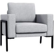HOMCOM πολυθρόνα με επένδυση για σαλόνι και υπνοδωμάτιο με μαξιλάρια καθίσματος και πλάτης, 82x70x83,5 cm, γκρι 839-781V00LG