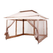 Πτυσσόμενο Κιόσκι Κήπου με Μεταλλικό Σκελετό και Κουνουπιέρες 325 x 325 x 265 cm Outsunny 840-166