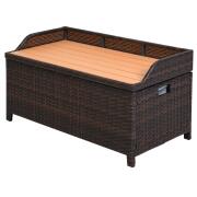 Outsunny Chest Πάγκος αποθήκευσης Πολυλειτουργικός PE Rattan 102x51x51cm Καφέ 841-153
