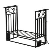 Homcom Μεταλλική Ξυλιέρα Τζακιού με Αξεσουάρ 75x30x60cm 842-163