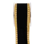 ΚΟΡΔ.FLAT VELVET LONETA  FOIL 6,7cmX4,5m ΜΑΥΡΟ-ΧΡΥΣΟ