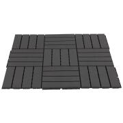 Outsunny 844-278BK Σετ 9 Πλακάκια Βεράντας, 30x30x2cm 0,81τμ Μαύρο