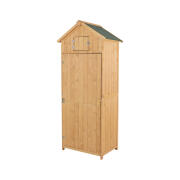 Ξύλινη Αποθήκη Κήπου 77 x 54.2 x 179 cm Χρώματος Καφέ Ανοιχτό Outsunny 845-209BN