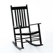 Ξύλινη Κουνιστή Καρέκλα 69 x 86 x 115 cm Χρώματος Μαύρο Outsunny 84Α-041ΒΚ 84A-041BK