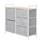 HOMCOM Μεταλλική Συρταριέρα με 5 Υφασμάτινα Κουτιά 83 x 29 x 77 cm 850-126
