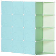 Σύστημα Αποθήκευσης - Παιδική Ντουλάπα με 16 Κύβους 145 x 47 x 145 cm Χρώματος Μπλε HOMCOM 850-168GN