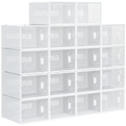 Αρθρωτό ντουλάπι παπουτσιών HOMCOM που εξοικονομεί χώρο, 18 κύβοι 28x36x21 cm σε πλαστικό PP, λευκό 850-174V01