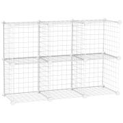 Αρθρωτό ντουλάπι παπουτσιών HOMCOM για εξοικονόμηση χώρου, 6 κύβοι 30x30x30 cm σε ατσάλι και PP, 94x32x94 cm, λευκό 850-177