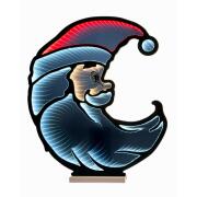 Infinity Αι Βασίλης Φεγγάρι Φωτιζόμενος σε Ξύλινη Βάση Διπλής Όψης 40Χ45εκ.