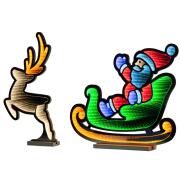 Infinity Φωτιζόμενο Έλκηθρο με Αη Βασίλη Διπλής Όψης75Χ45εκ.