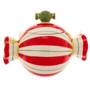 ΚΟΚΚΙΝΗ ΛΕΥΚΗ ΡΙΓΕ ΚΕΡΑΜΙΚΗ ΜΠΙΣΚΟΤΙΕΡΑ ΣΕ ΣΧΗΜΑ ΚΑΡΑΜΕΛΑΣ 22Χ15Χ17ΕΚ