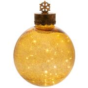 ΧΡΥΣΗ ΑΝΤΙΚΕ ΓΥΑΛΙΝΗ ΦΩΤΙΖΟΜΕΝΗ ΜΠΑΛΑ ΜΕ ΧΙΟΝΟΝΙΦΑΔΑ ΣΤΗΝ ΚΟΡΥΦΗ Φ25Χ36ΕΚ ΜΠΑΤΑΡΙΑΣ