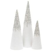 ΣΕΤ 3 ΛΕΥΚΟΙ ΑΣΗΜΙ ΥΦΑΣΜΑΤΙΝΟΙ ΚΩΝΟΙ 10Χ31  14Χ42  15Χ52ΕΚ