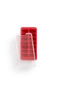 Lékué Παγοθήκη Για Παραλ/μα Παγάκια Με Καπάκι/Δισκάκι Κόκκινη