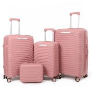 A.I Βαλίτσες Ταξιδιού με 4 Ρόδες 74x50x30 65x44x27 55x38x23 25x32x16εκ Σετ 4τμχ Ροζ