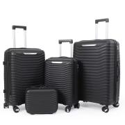 A.I Βαλίτσες Ταξιδιού με 4 Ρόδες 74x50x30 65x44x27 55x38x23 25x32x16εκ Σετ 4τμχ Μαύρο