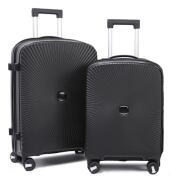A.I Βαλίτσες Ταξιδιού με 4 Ρόδες 64x43x25Εκ 55x38x20Εκ Σετ 2τμχ Μαύρο