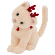 ΛΕΥΚΗ ΥΦΑΣΜΑΤΙΝΗ ΓΑΤΟΥΛΑ ΜΕ ΚΟΚΚΙΝΟ ΠΕΡΙΛΑΙΜΙΟ ΚΑΙ ΚΕΡΑΤΑ 19Χ22Χ24ΕΚ