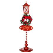 ΚΟΚΚΙΝΟ ΜΕΤΑΛΛΙΚΟ ΦΑΝΑΡΙ MERRY CHRISTMAS 35X35X120EK