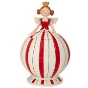 ΛΕΥΚΗ ΜΕ ΚΟΚΚΙΝΕΣ ΡΙΓΕΣ ΚΕΡΑΜΙΚΗ ΜΠΙΣΚΟΤΙΕΡΑ ΣΕ ΣΧΗΜΑ ΝΕΡΑΙΔΑΣ 17Χ17Χ27ΕΚ