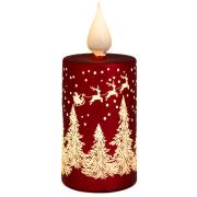 ΚΟΚΚΙΝΟ LED ΓΥΑΛΙΝΟ ΚΕΡΙ ΜΕ ΛΕΥΚΗ ΦΛΟΓΑ ΚΑΙ ΛΕΥΚΟ ΣΚΗΝΙΚΟ Φ9Χ21ΕΚ