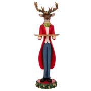 ΚΑΦΕ ΠΟΛΥΡΕΖΙΝ ΤΑΡΑΝΔΟΣ ΜΕ ΚΟΚΚΙΝΗ  ΜΠΛΕ ΣΤΟΛΗ ΚΑΙ ΔΙΣΚΟ ΣΤΑ ΧΕΡΙΑ 19Χ16,5Χ61ΕΚ