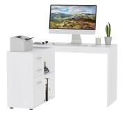 Γωνιακό γραφείο HOMCOM για υπολογιστή γραφείου με λευκό συρτάρι 920-037WT