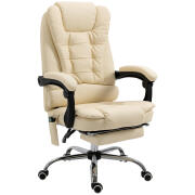 Εργονομική καρέκλα μασάζ Vinsetto με ρυθμιζόμενο ύψος με 6 πόντους δόνησης, 65x160x104 cm, κρέμα 921-318V92CW