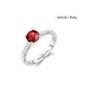 Philip Jones Δαχτυλίδι με Γενέθλια Πέτρα Ιούλιος από Swarovski®