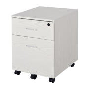 Τροχήλατη Ξύλινη Συρταριέρα Γραφείου με 2 Συρτάρια 40 x 44 x 54.6 cm Χρώματος Λευκό Vinsetto 924-023WT