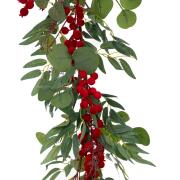 ΠΡΑΣΙΝΗ ΓΙΡΛΑΝΤΑ ΜΕ ΒΕΛΟΥΔΙΝΑ ΚΟΚΚΙΝΑ BERRIES 165ΕΚ