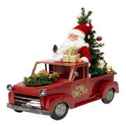 Α.Ι. Decoration Αυτοκίνητο με Άγιο Βασίλη Μεταλλικό 70Χ30Χ60εκ. Κόκκινο
