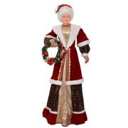 A.I Decoration 94017 Αγιοβασιλίνα Με Στεφάνι 150cm Κόκκινη Χρυσή