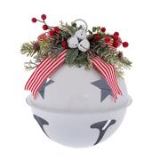 A.I. Decoration 94034 Κουδούνα Κρεμαστή Στολισμένη 26,5Χ26,5Χ33εκ. Λευκή