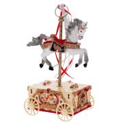 A.I. Decoration Κουρδιστή Άμαξα Άλογο με Μουσική 9,5χ8,5χ15,5εκ. Χρυσή