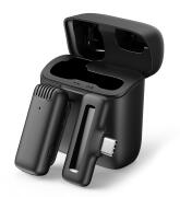 APEXEL ασύρματο μικρόφωνο APL-MIC007 με θήκη φόρτισης USB-C 2.4GHz μαύρο