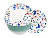 Casa Domani Σερβιτσιο 12 Τεμαχίων Πράσινο Dolce Vita Scallop Rim Σε Συσκευασία Δώρου- Πορσελάνη