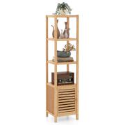 Costway Ντουλάπα Αποθήκευσης Μπαμπού με 4 Ράφια 140 εκ. BA8140NA