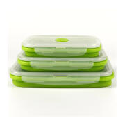 Σετ Πτυσσόμενα Δοχεία Φαγητού από Σιλικόνη με Καπάκια 3 τμχ GEM BN5218